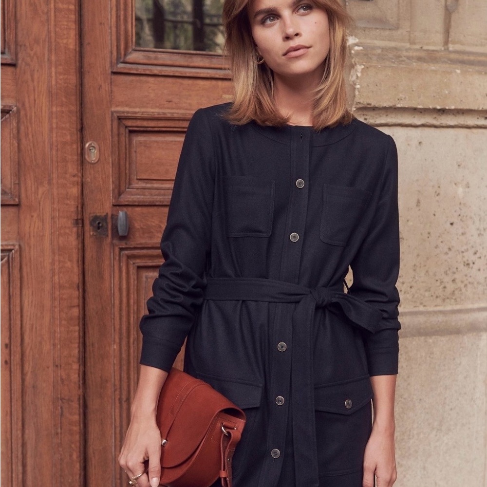 Sézane Josefa Dress Dark Navy FR40